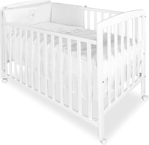 Łóżeczko Asalvo z drewna bukowego białe